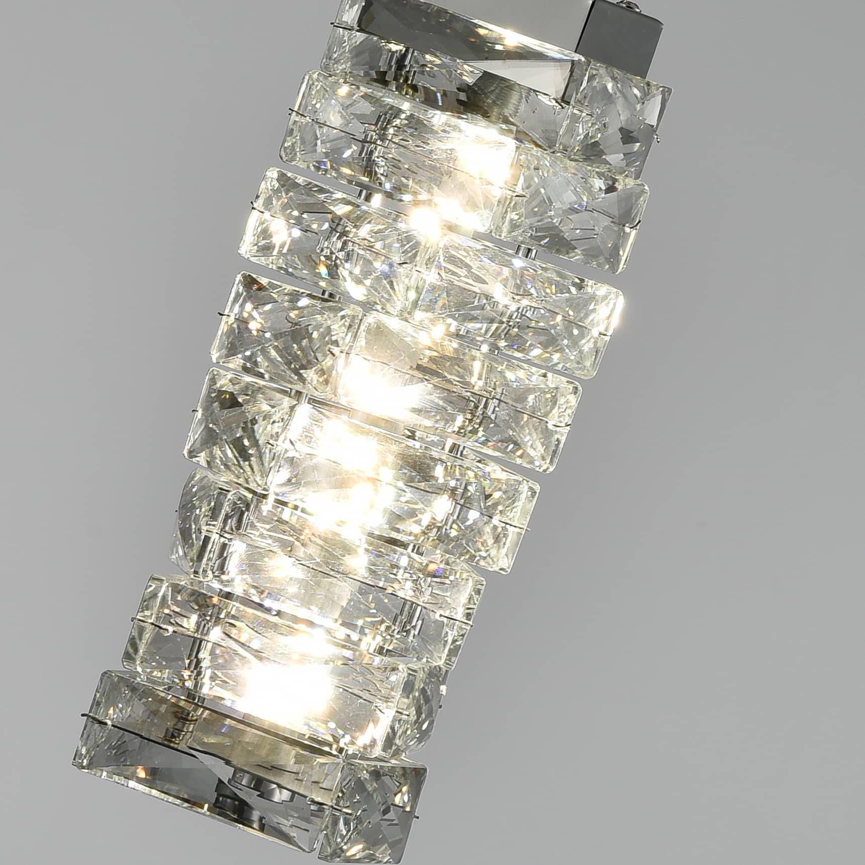 Modern Small Crystal Pendant Light Chrome, LED 8W, 4000K