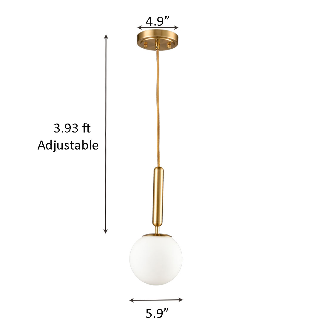 Kitchen Island Gold Globe Pendant Light