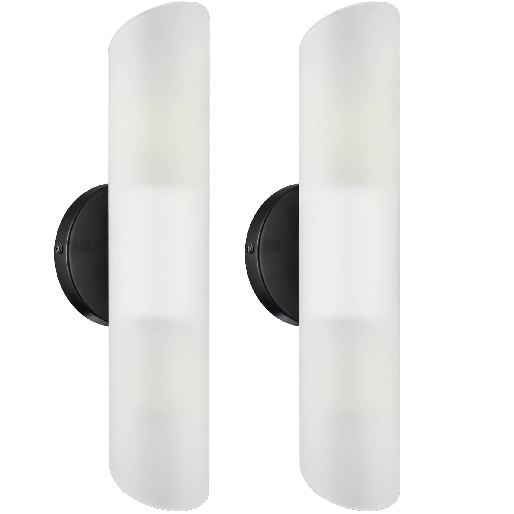 Modern Wall Sconces Set of Two with Frosted Glass