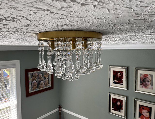 Modern Brass Crystal Ceiling Light 3-Light Flush Mount Light Fixture