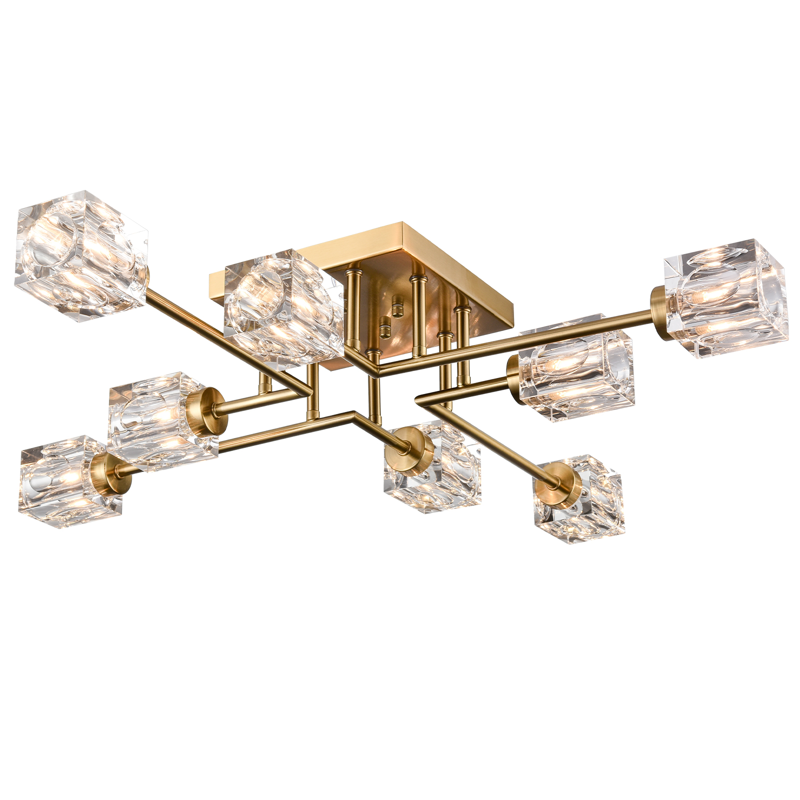 Gold Sputnik Chandelier 8-Light Crystal Ceiling Light Fixture