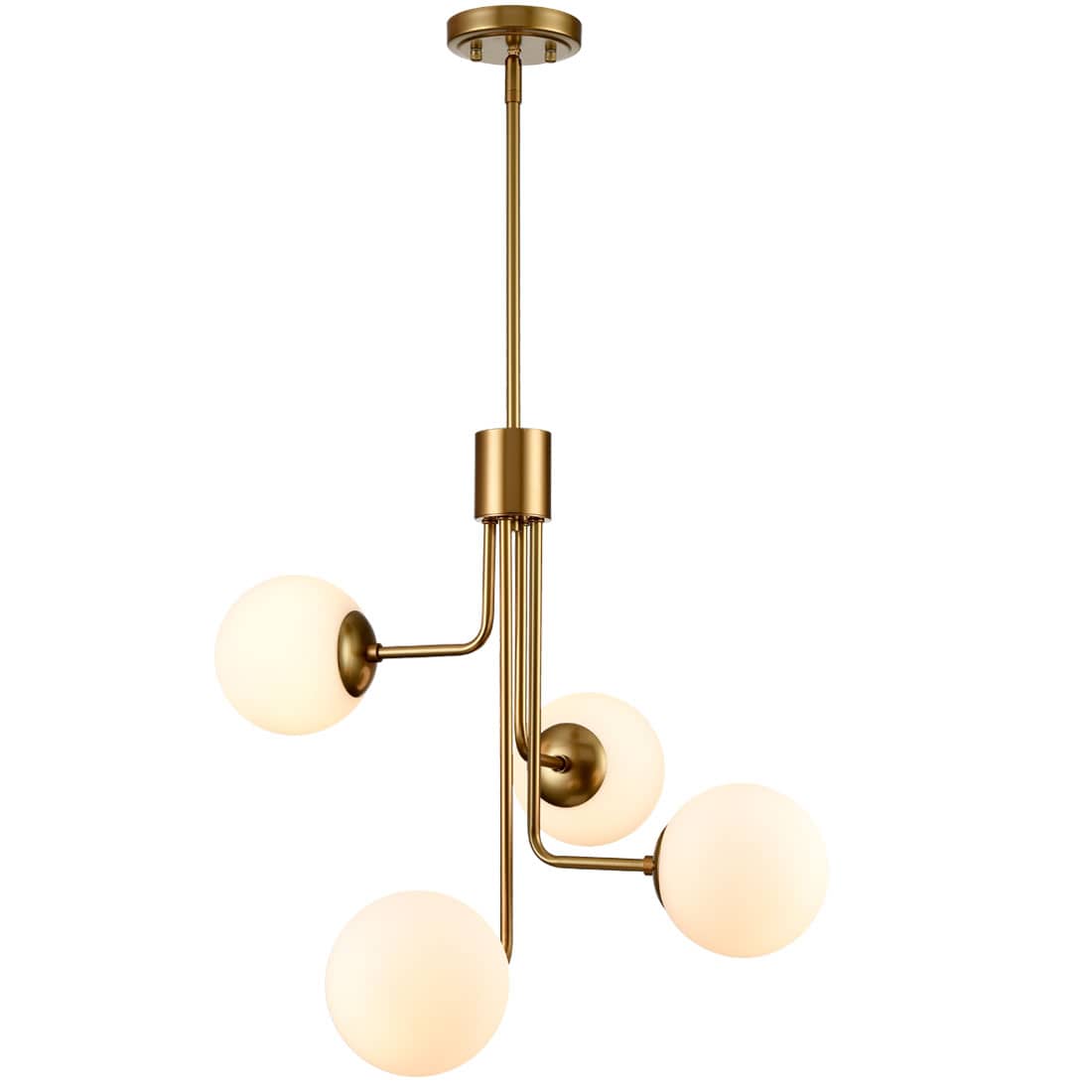 Modern Brass 4-Light Chandeliers for Dining Room