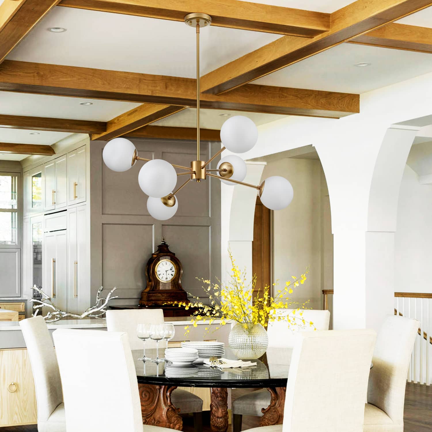 Mid-Century Modern Chandeliers Double Layer Lamp Shade For