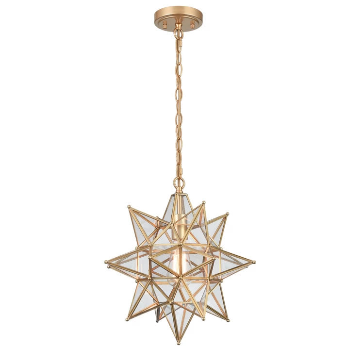 Modern Moravian Star Pendant Light Boho Gold Hanging Light 16 Inch - CLAXY