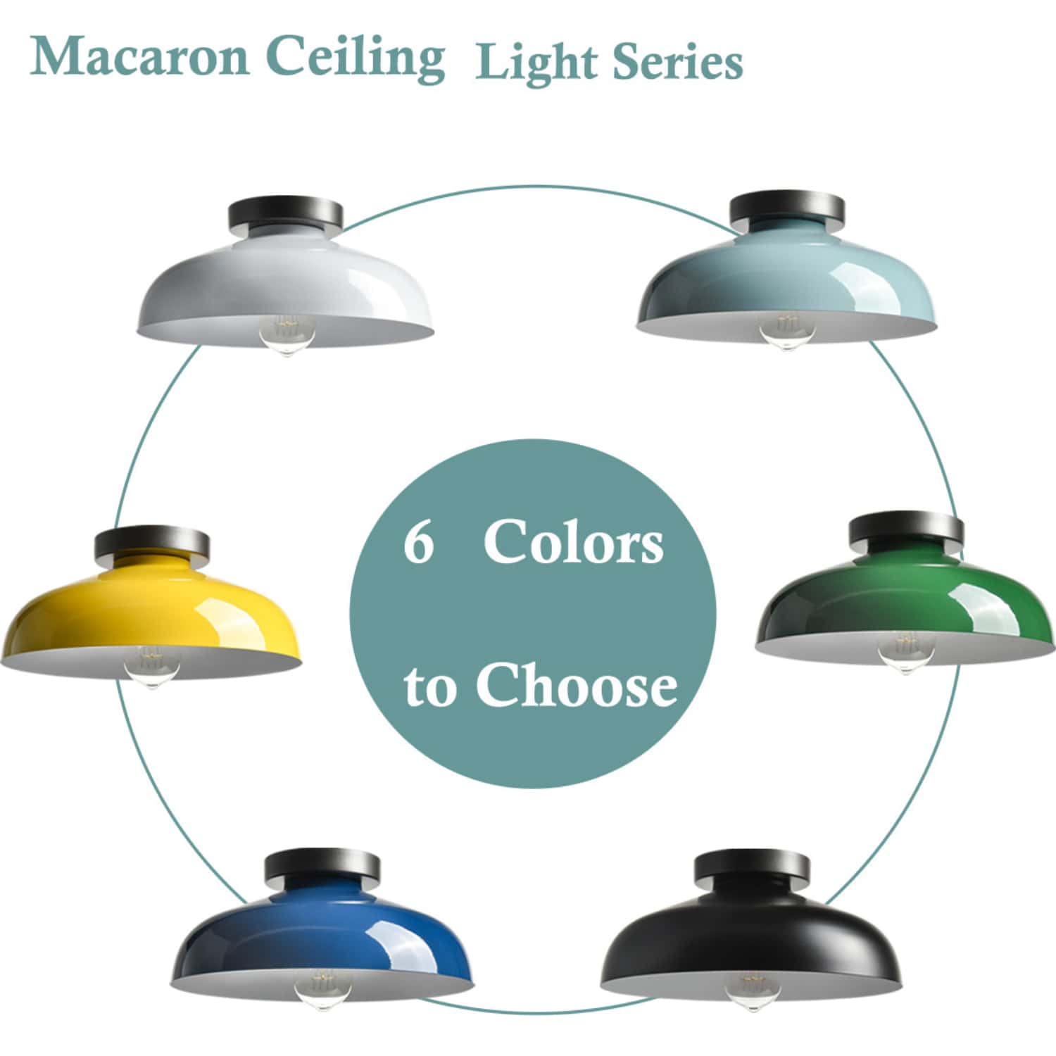 Metal Semi-flush Ceiling Light Fixture | Claxy