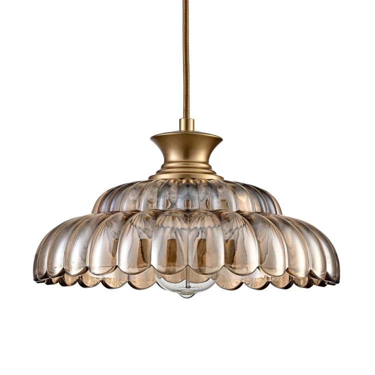 Pendant Light Fixture Nathan James Leigh 1-Light Brass Gold
