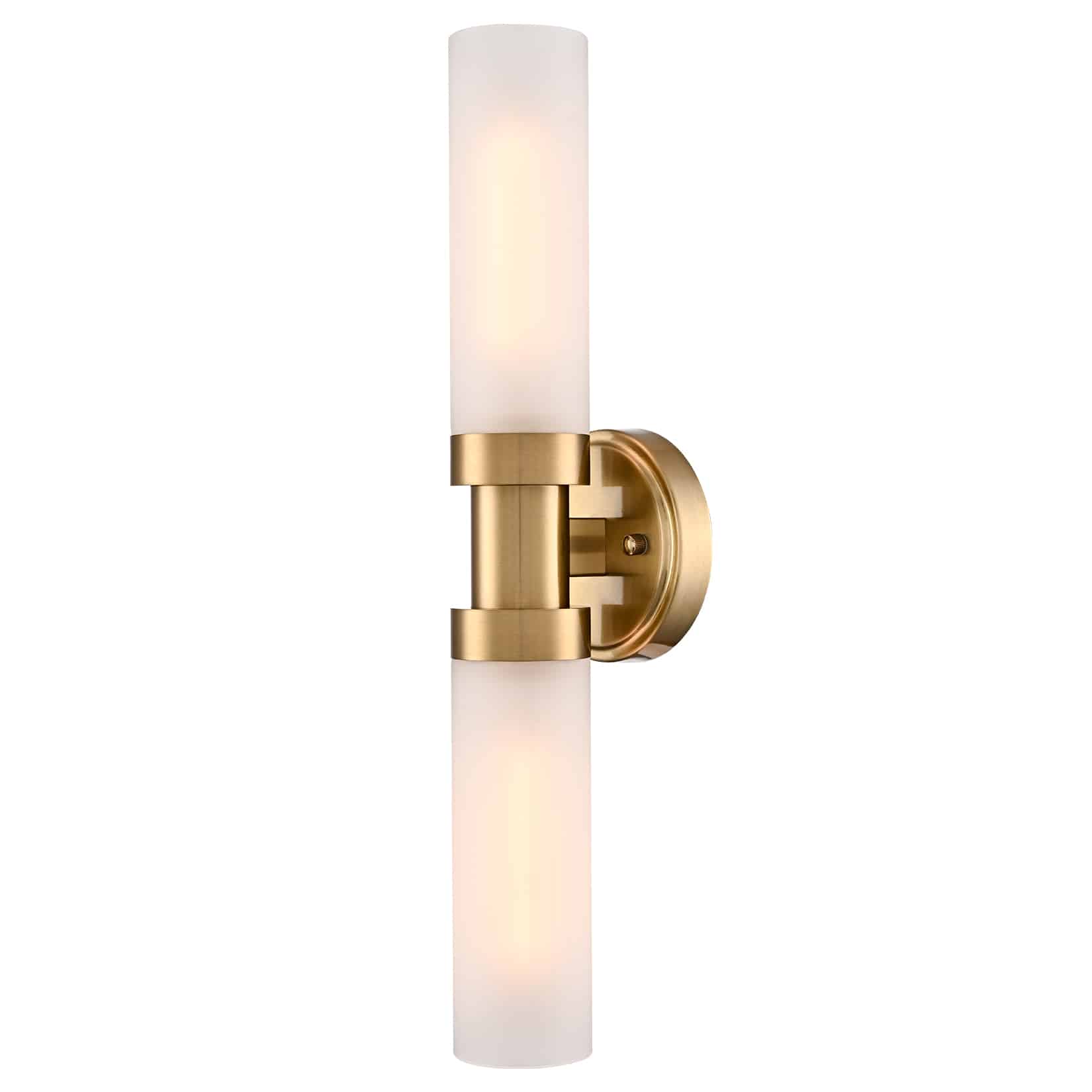 Modern Gold Wall Sconce with Frosted Glass Tube Bathroom Vanity Light Fixtures