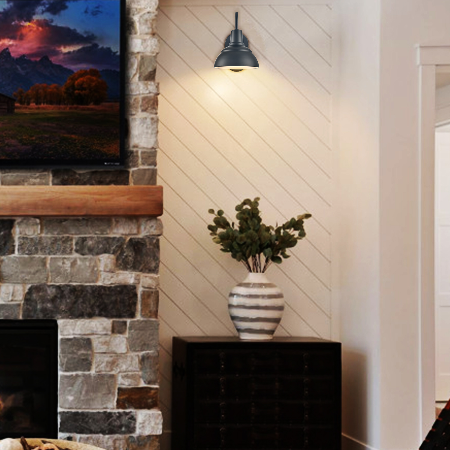  Farmhouse Indoor/Outdoor Wall Sconce Metal Barn Light for patio