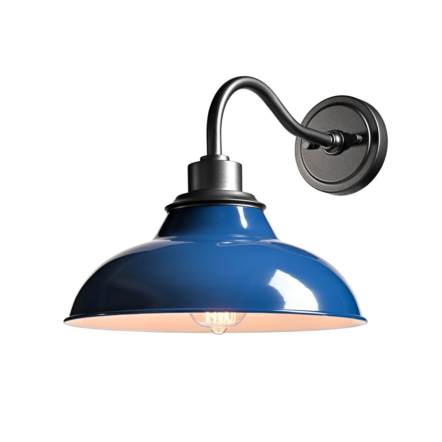 Dark Blue Gooseneck Wall Sconces Farmhouse Barn Light