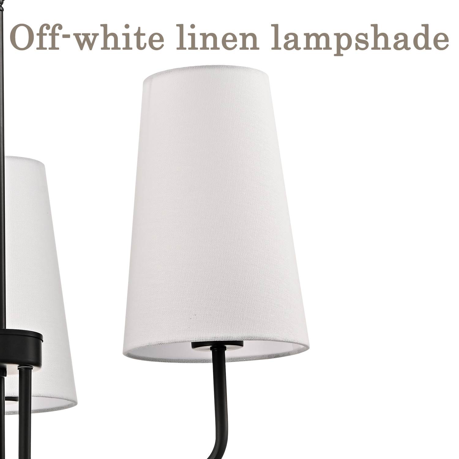 3-light Modern Black Pendant Light Fixture with Fabric Shade for Bedroom