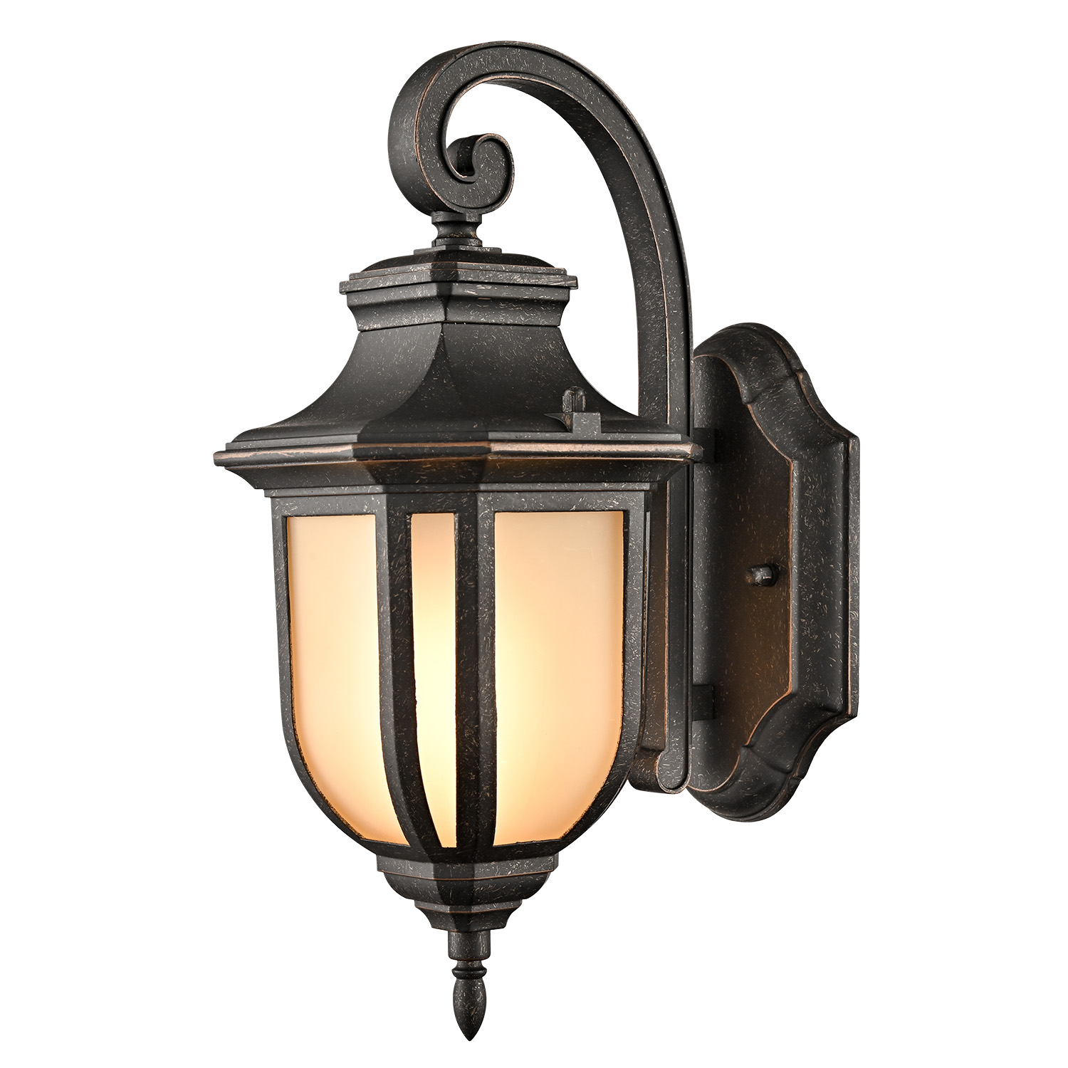 Outdoor Wall Light Waterproof Exterior Wall Lantern Dark Brown Glass Shade