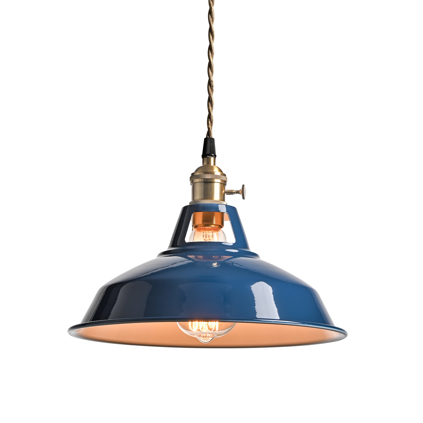 Modern Pendant Light Blue Barn Shade Hanging Lights