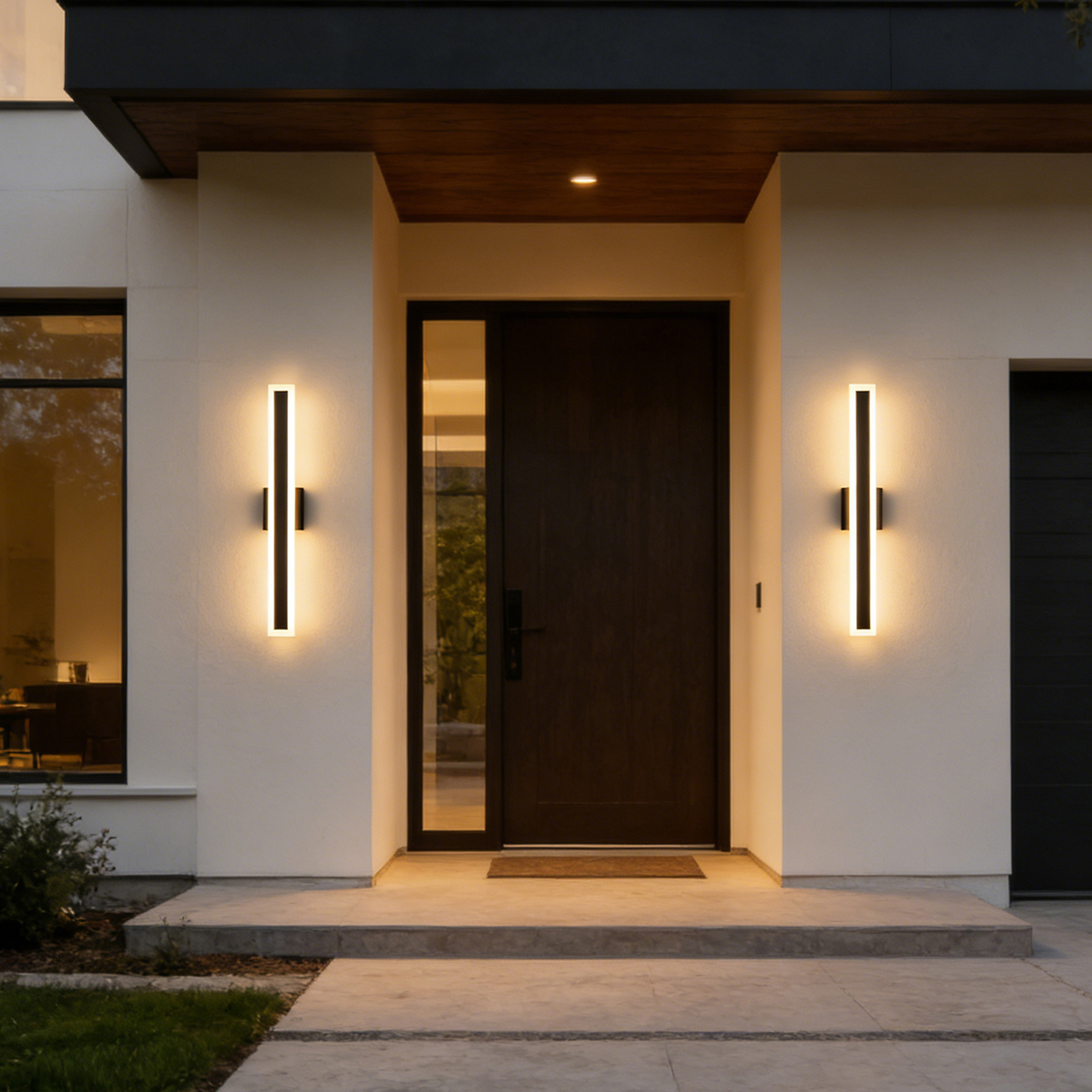 Modern Outdoor LED Wall Light 16W 3000K Warm White Wall Sconce 2-Pack