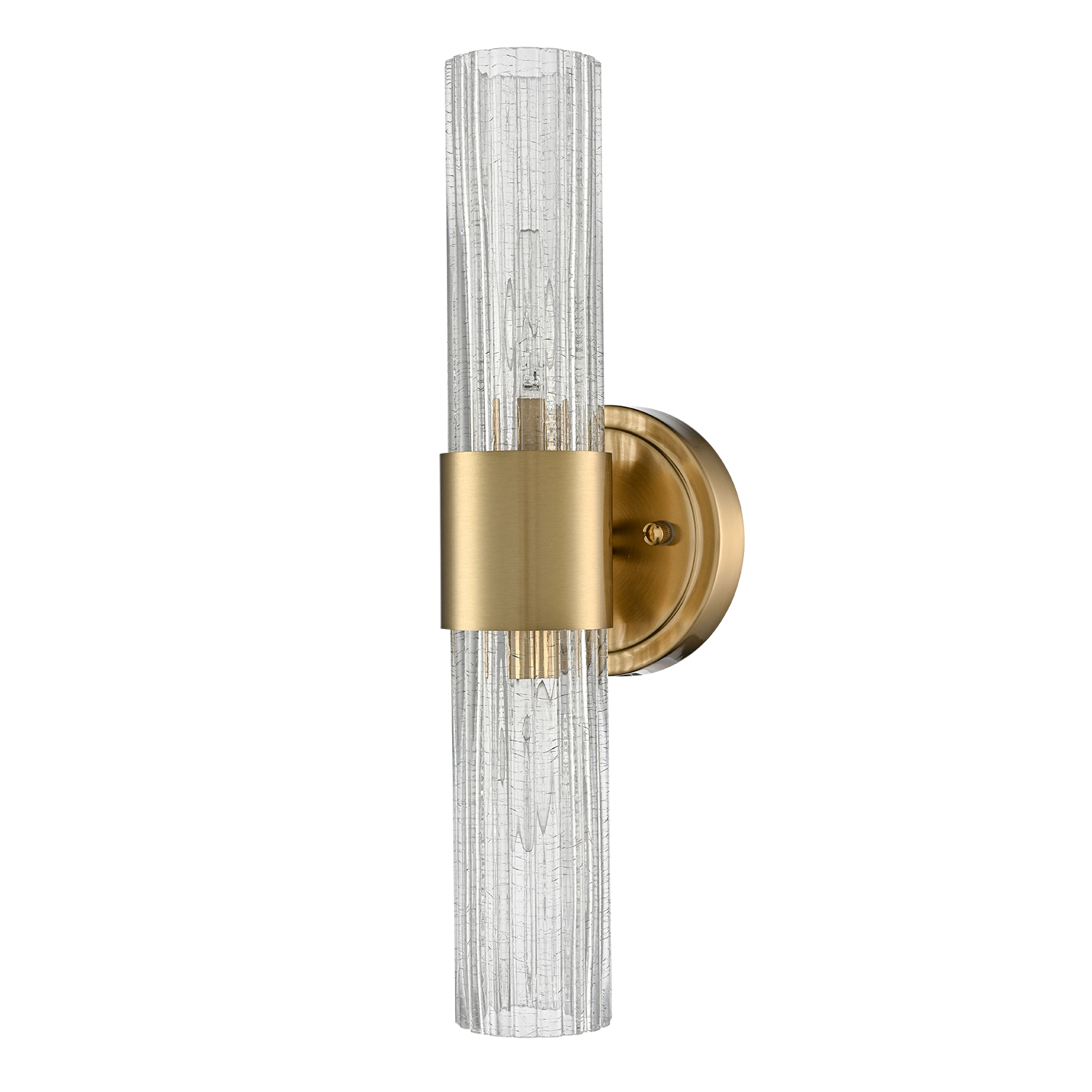 Modern Wall Sconce Light Brass Vanity Light with Crackle Glass