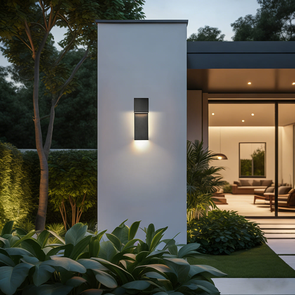 Modern Outdoor Wall Sconce Waterproof Matte Black Wall Light LED Anti Rust Porch Light