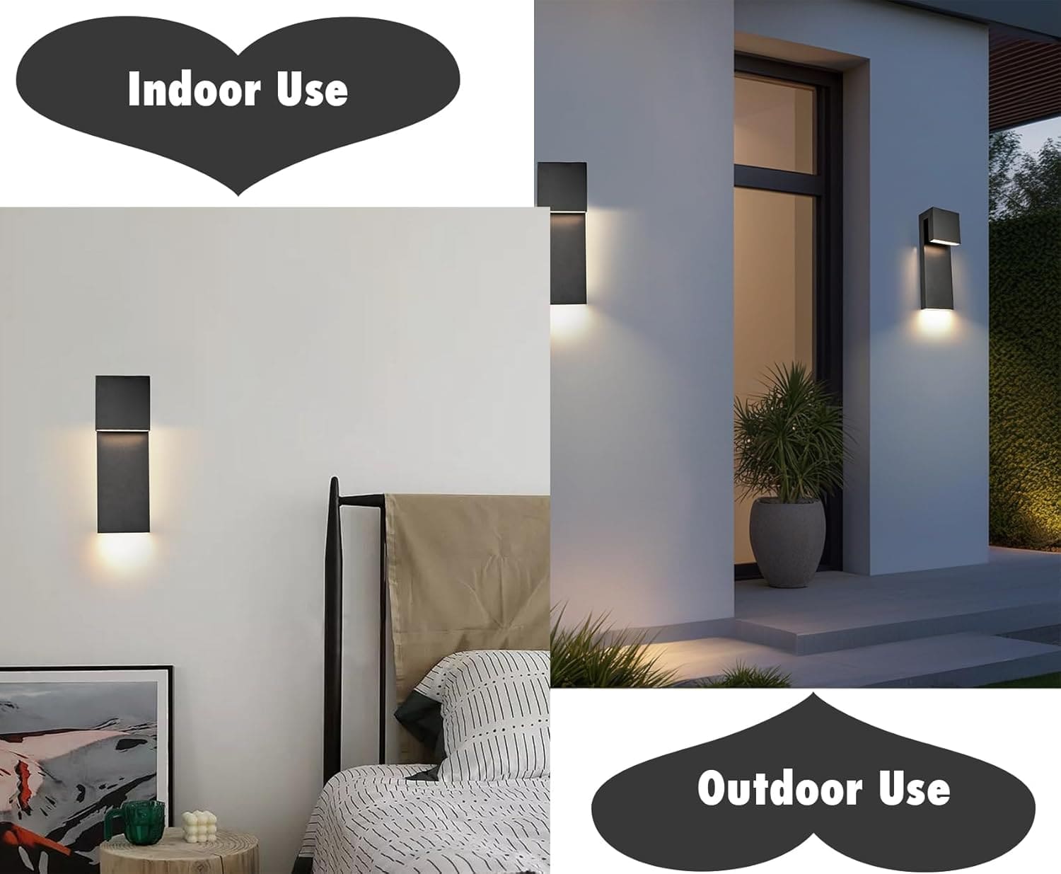 Modern Outdoor Wall Sconce Waterproof Matte Black Wall Light LED Anti Rust Porch Light