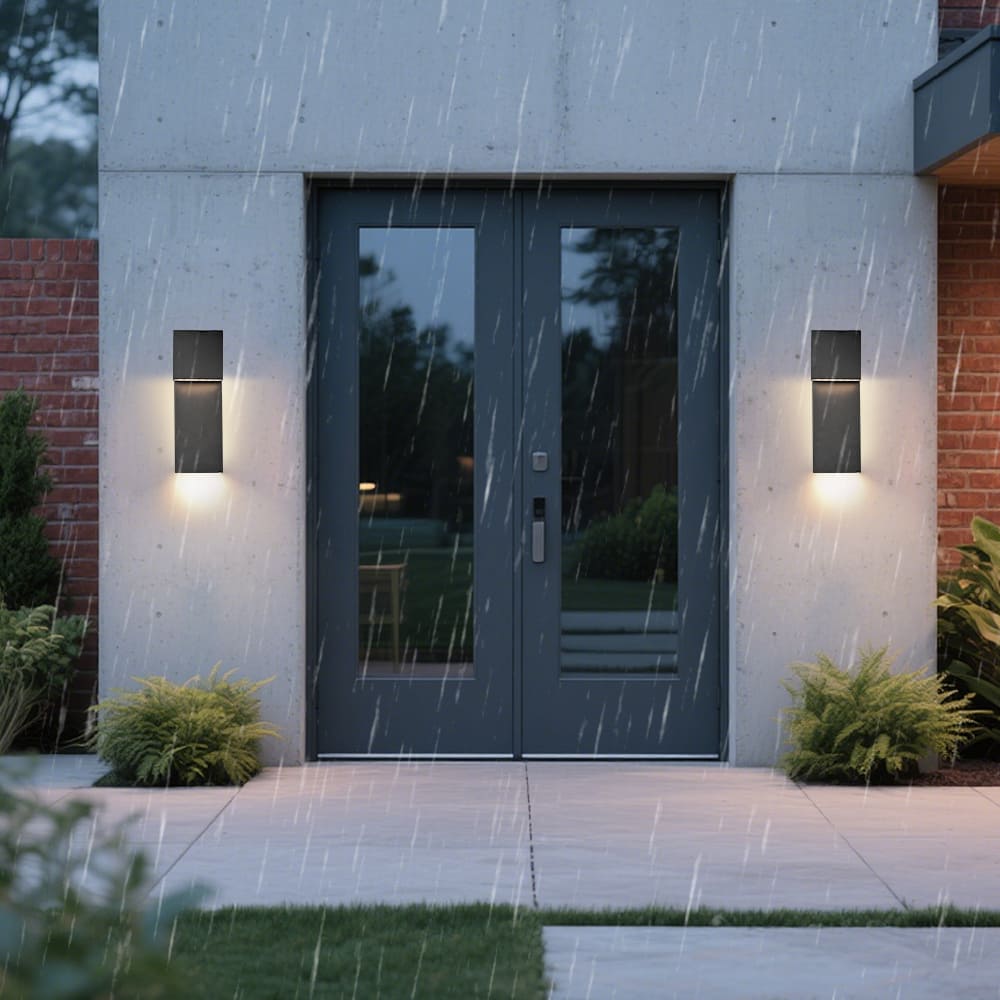 Modern Outdoor Wall Sconce Waterproof Matte Black Wall Light LED Anti Rust Porch Light