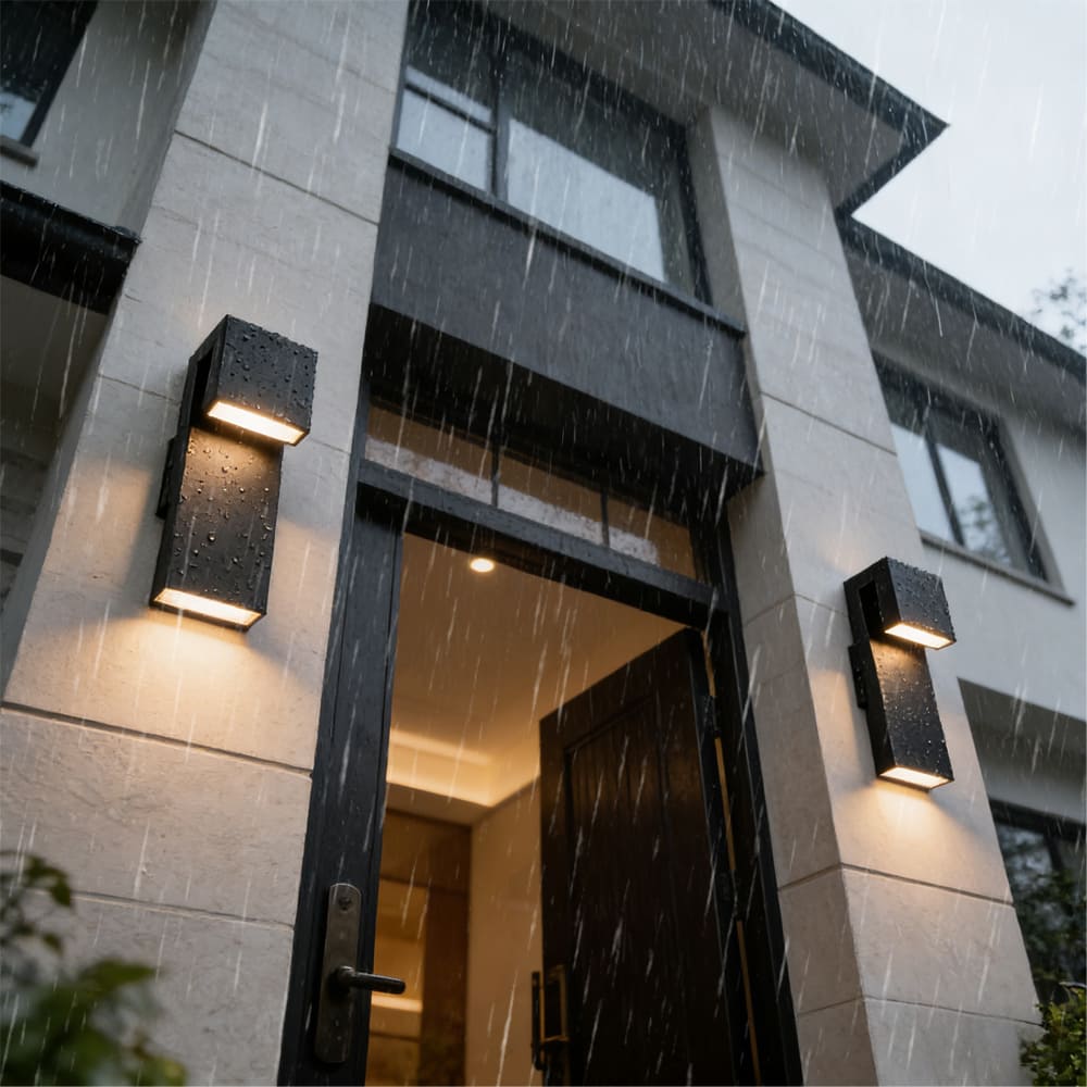 Modern Outdoor Wall Sconce Waterproof Matte Black Wall Light LED Anti Rust Porch Light