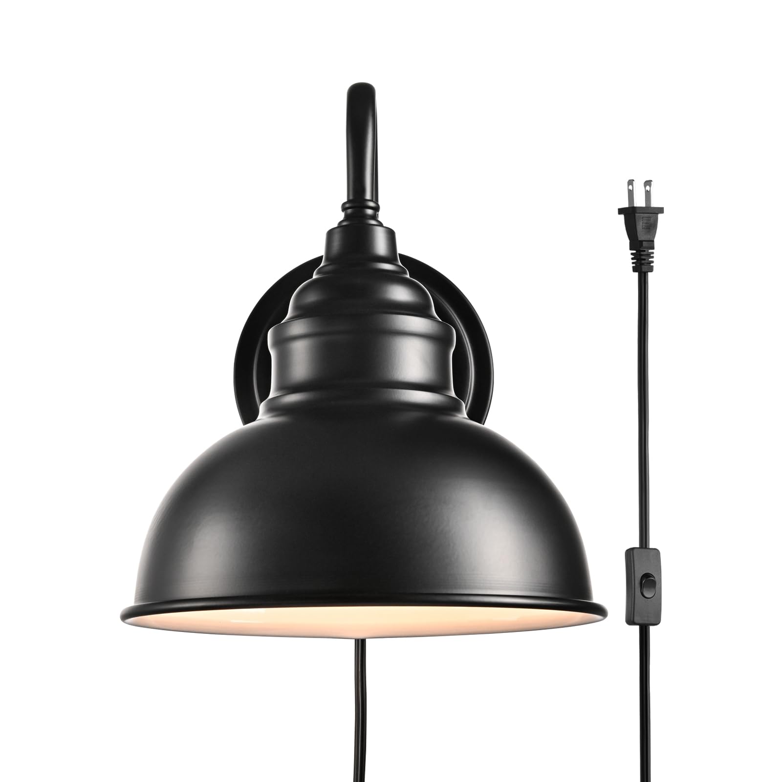 Farmhouse Plug-in Wall Sconce with On-Off Switch Small Gooseneck Wall lamp