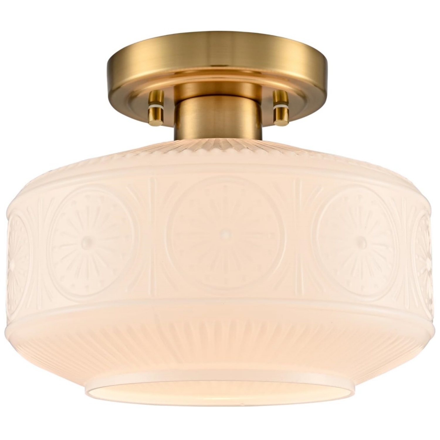 Gold Modern Ceiling Lighting 9-Inch Vintage Globe Milk White Glass Light Fixture