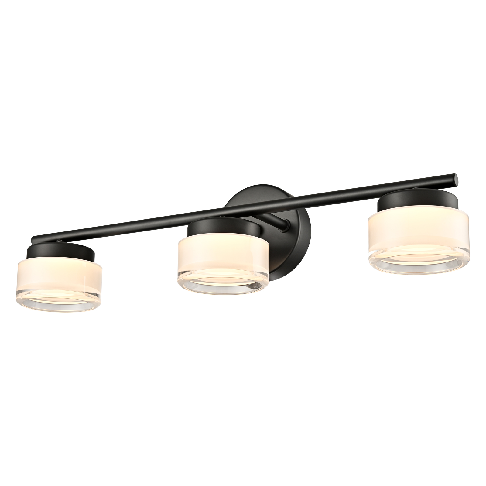 Black 3-Light LED Bathroom Vanity Light Acrylic Shade Vanity Light  