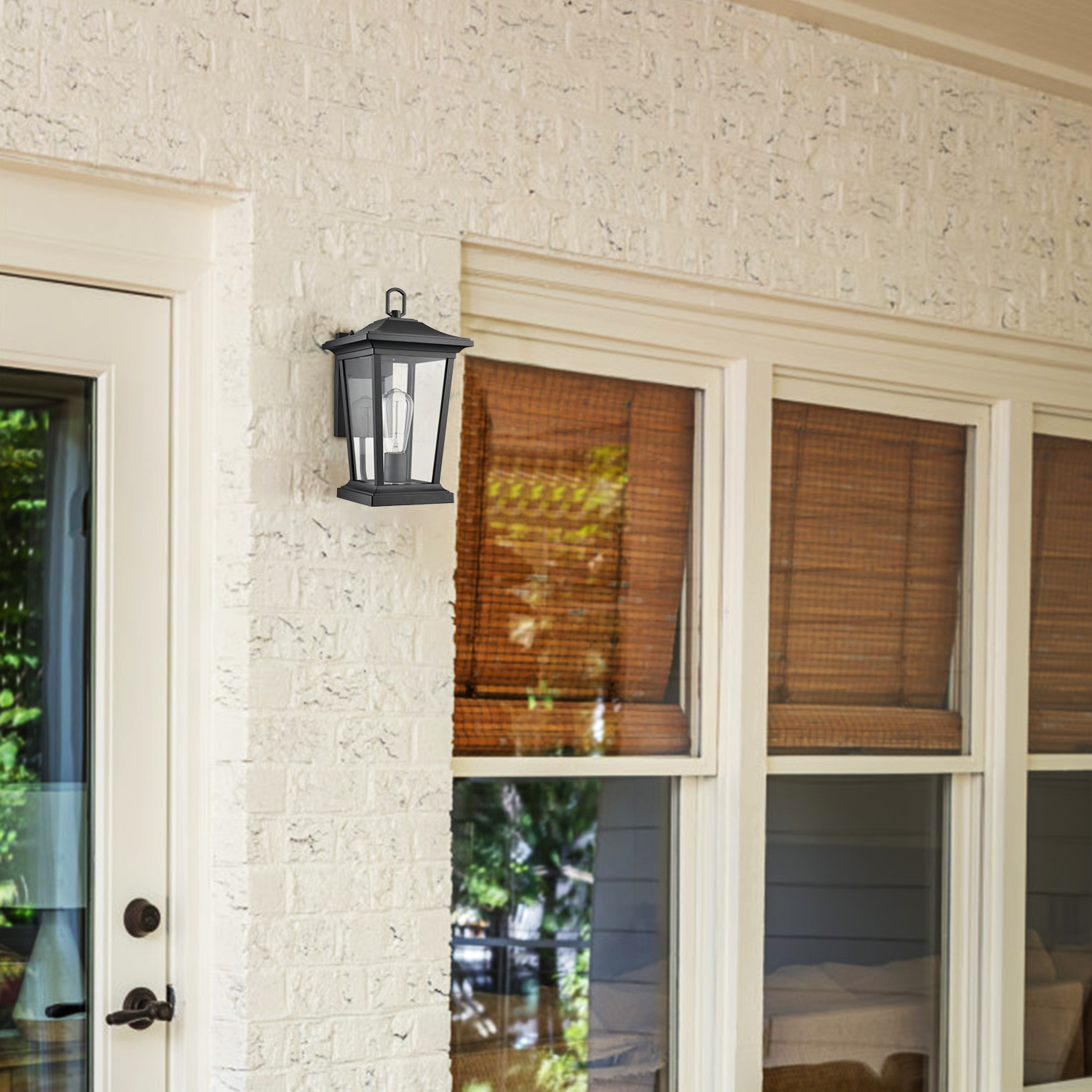 Industrial Outdoor Wall Mounted Light Fixtures Black Lantern Exterior Water Resistant Anti-Rust Light Fixture