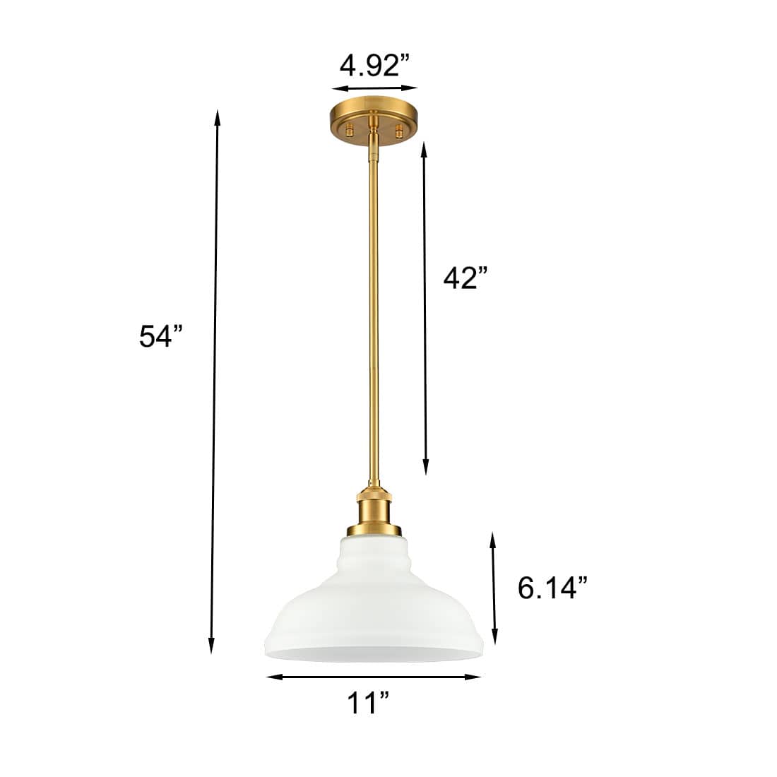Modern Gold Pendant Light Fixture Kitchen Island with Dome Opal Glass