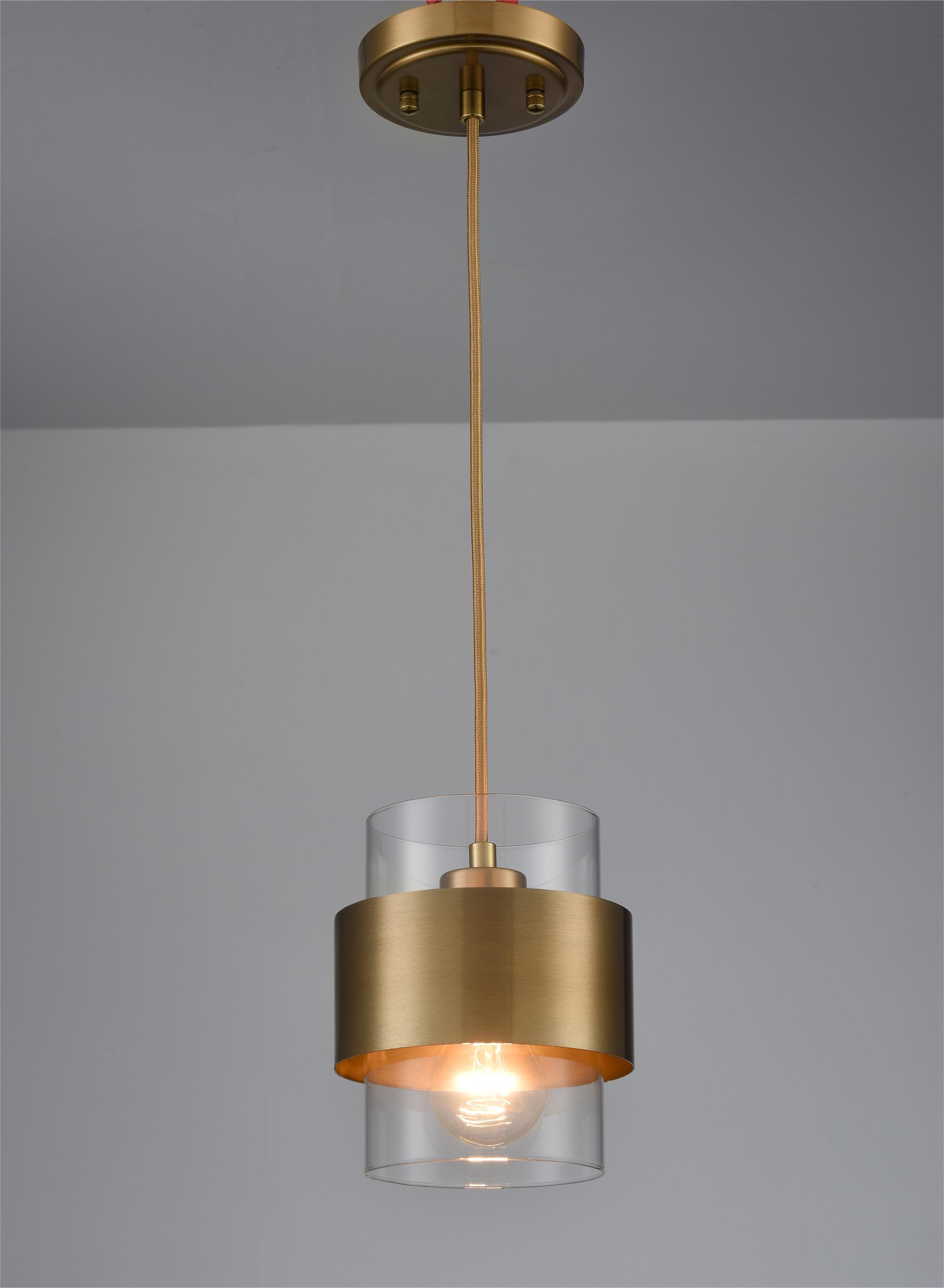 Modern Pendant Light Fixtures Over Kitchen Island Lighting Ceiling Hanging Farmhouse Metal Industrial Mini Cylinder Pendant Lighting Clear Glass Shade