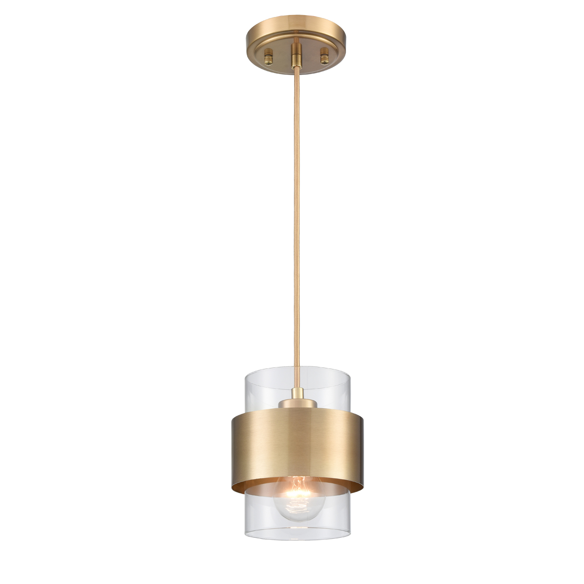 Modern Pendant Light Fixtures Over Kitchen Island Lighting Ceiling Hanging Farmhouse Metal Industrial Mini Cylinder Pendant Lighting Clear Glass Shade