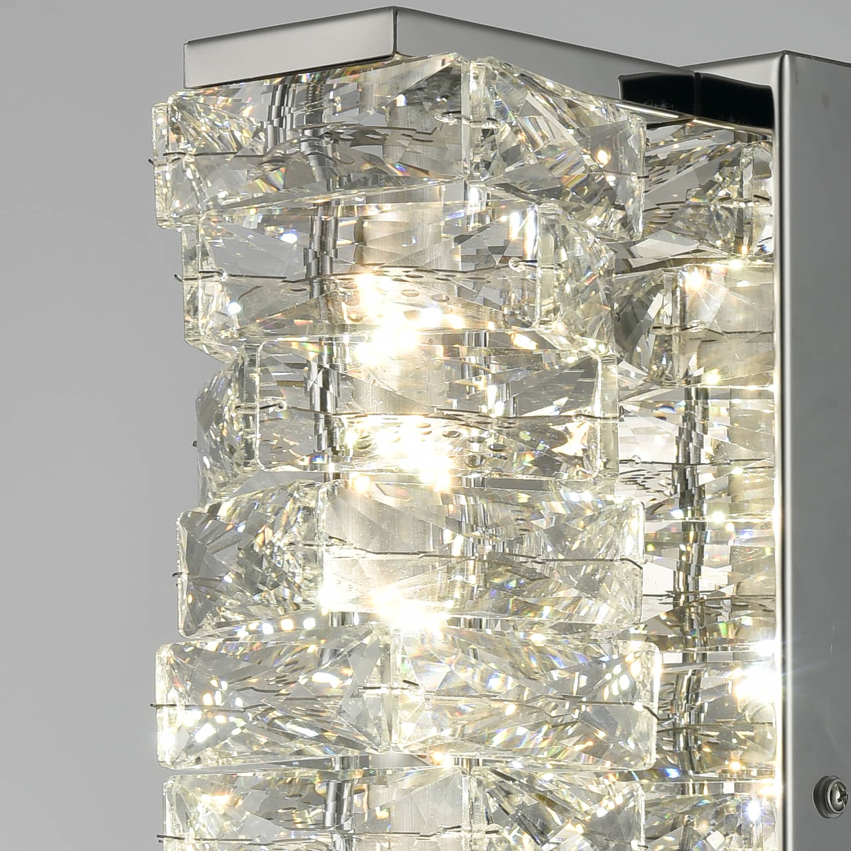 Crystal Bathroom Vanity Lights LED Stainless Steel, Chrome, 18.5-In