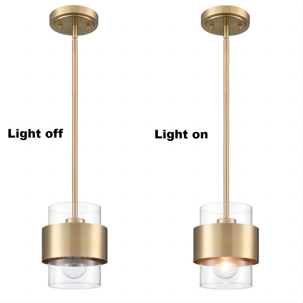 Modern Adjustable Pendant Light Fixtures Over Kitchen Island Lighting Ceiling Hanging Metal Industrial Mini Cylinder Pendant Lighting Clear Glass Shade