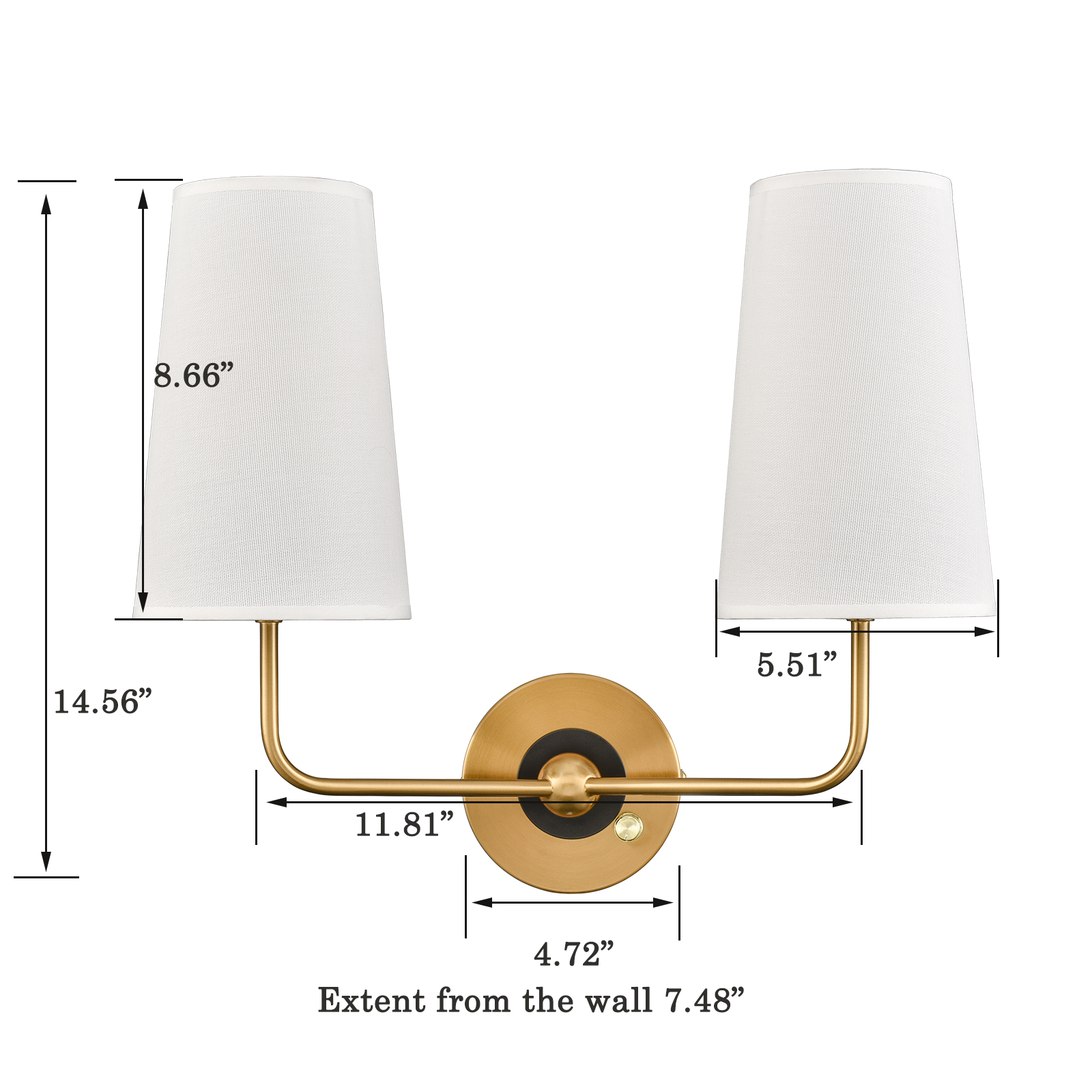 Brass plug in wall sconce gold wall lamp for bedroom living room