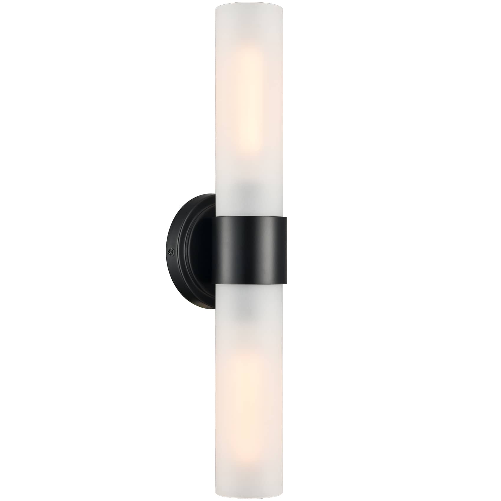 Modern Black Wall Sconce Cylinder Glass Fixture