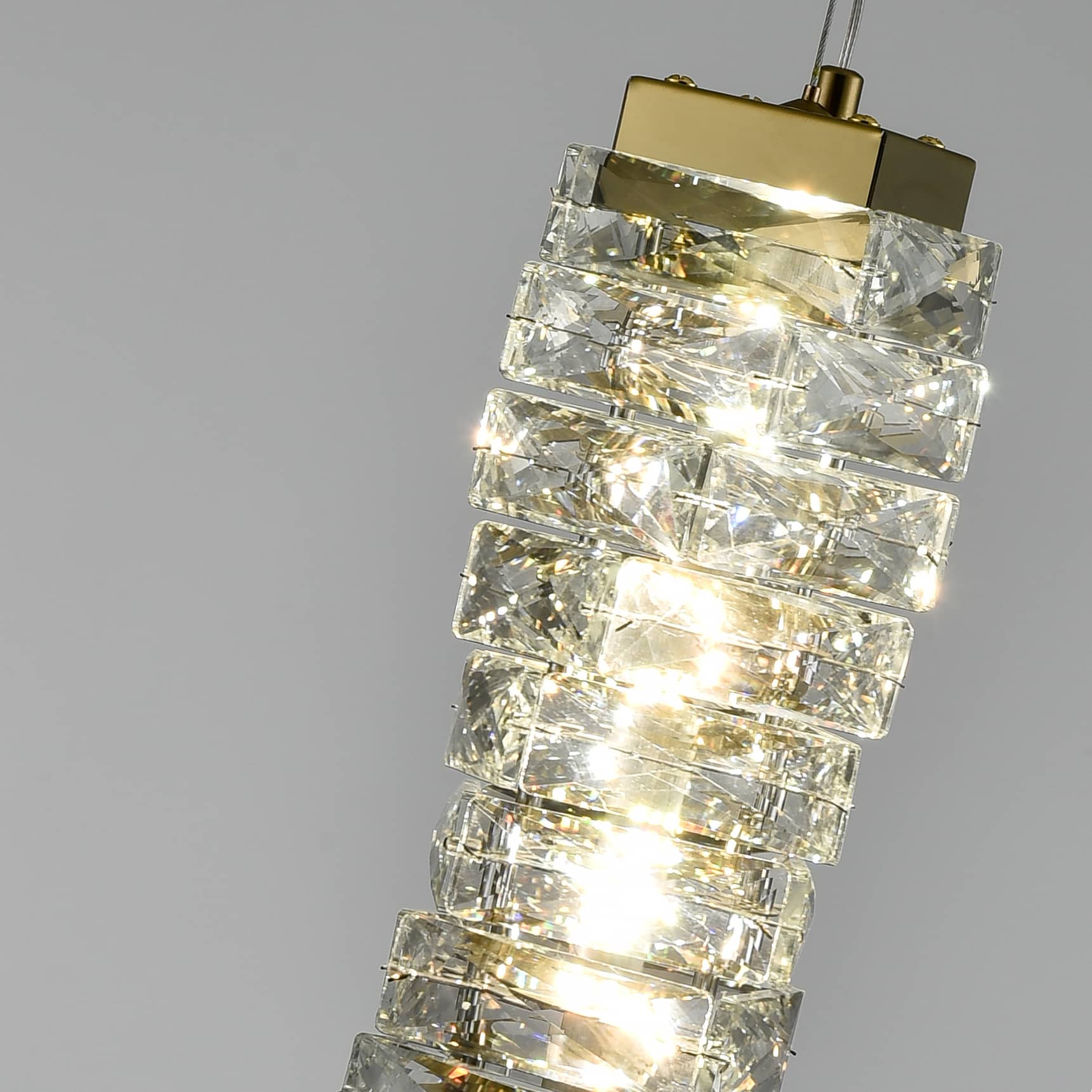 Modern Mini Crystal Pendant Light Gold LED 8-Watt, 4000K