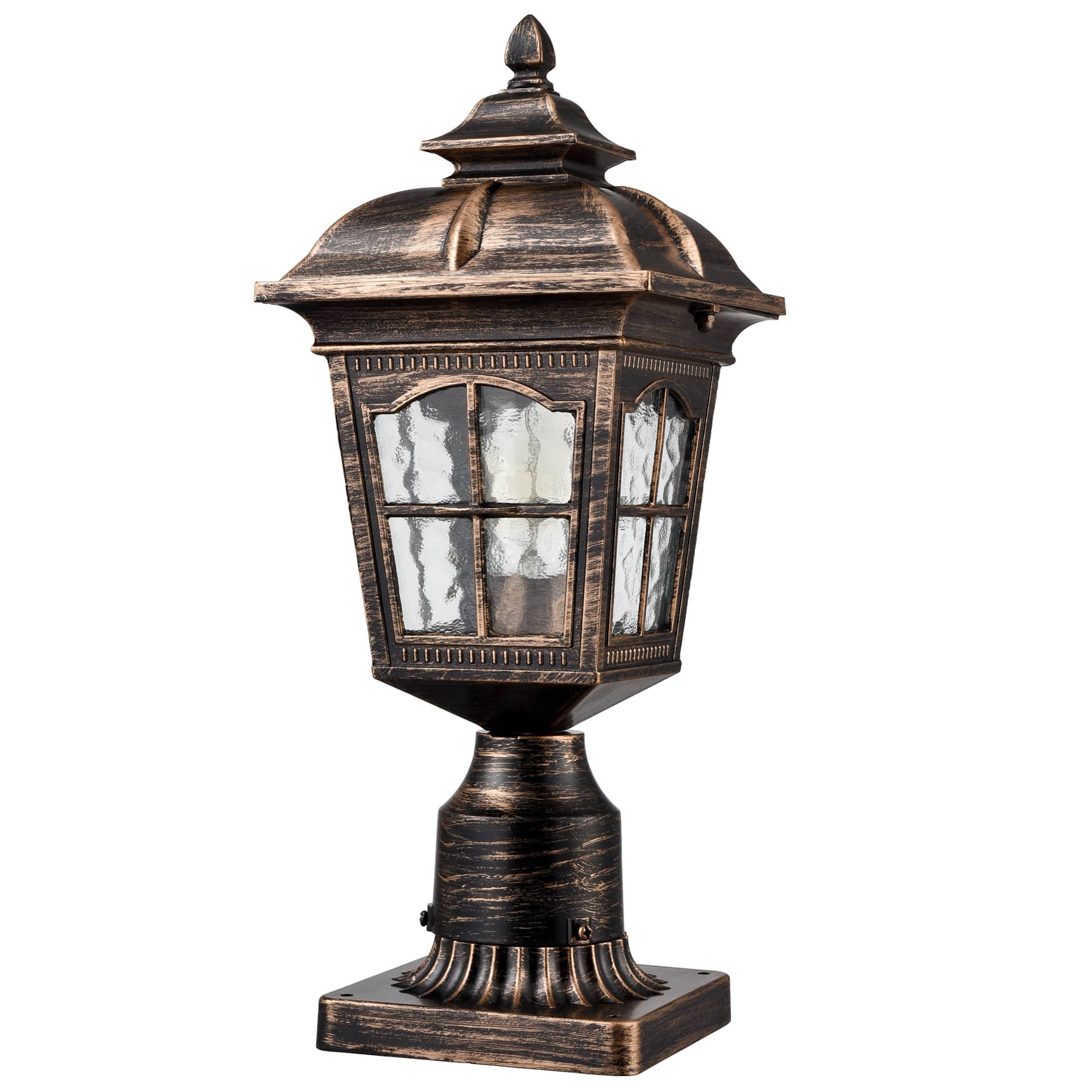 Outdoor Post Lights Exterior Pole Lantern with Pier Mount, Antique Brass
