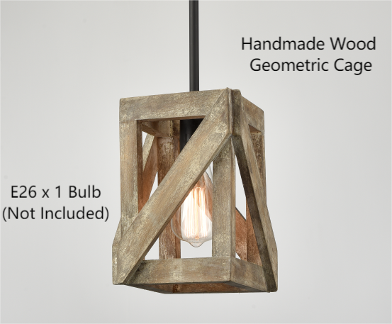 Farmhouse Pendant Light Fixtures Rustic Wood Chandelier for Kitchen Island Dining Room