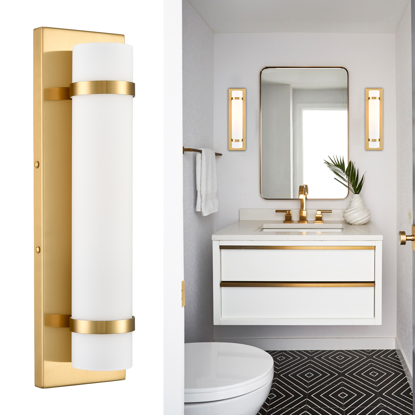 Gold Wall Sconce Brass Bathroom Light Fixtures Modern Vanity Light Fixture