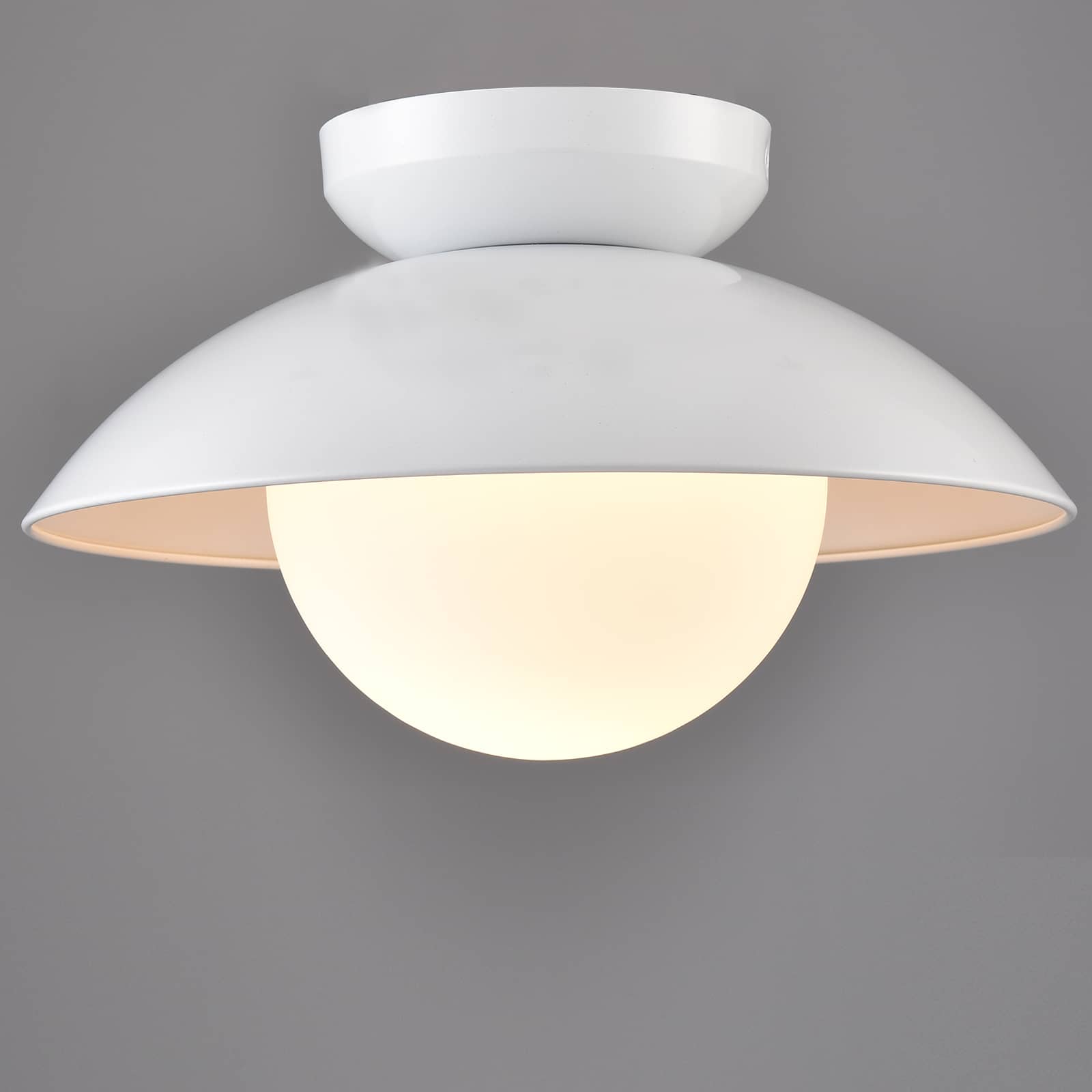 Farmhouse White Flush Mount Ceiling Light Glass Shade