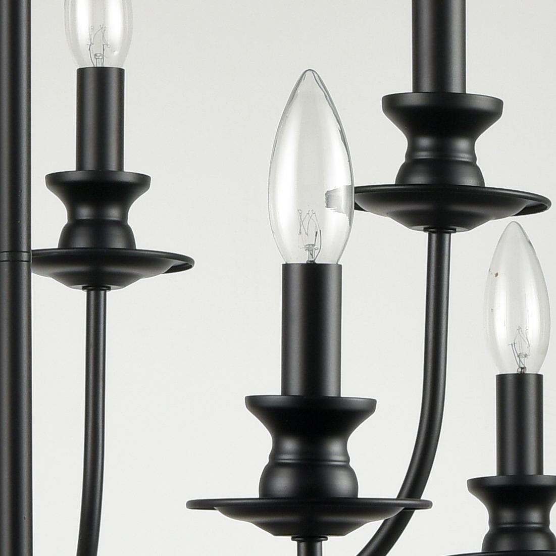 Farmhouse Chandelier Black Candle Chandelier for Dining