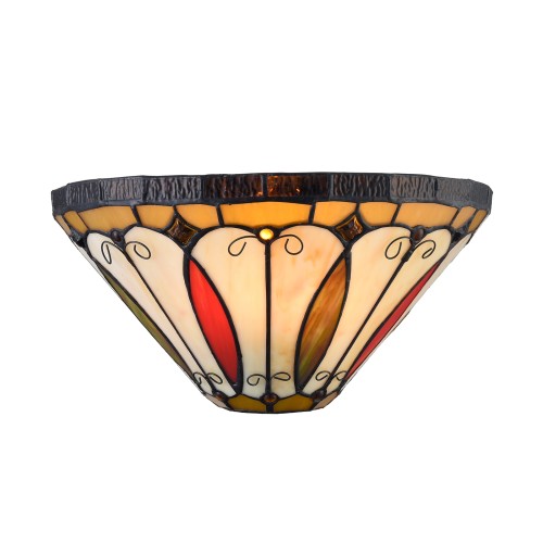 Stained Glass Sconce 12" Wide Tiffany Wall Sconce Light