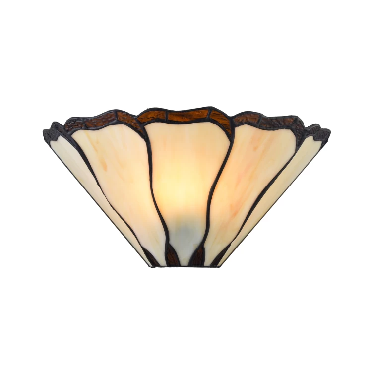 Vintage Tiffany Glass Brass Wall Sconce Lamp 1-Light