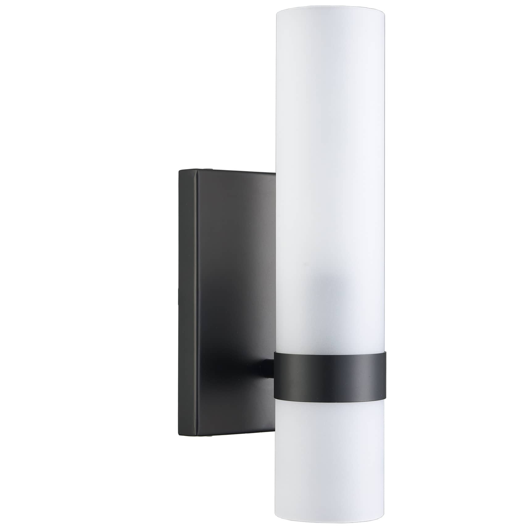Black Vanity Light Bathroom Sconces Frosted Cylinder Glass