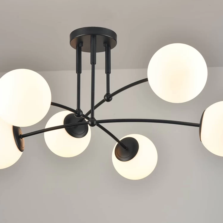 Black Sputnik Modern Globe Chandelier Ceiling Light Claxy