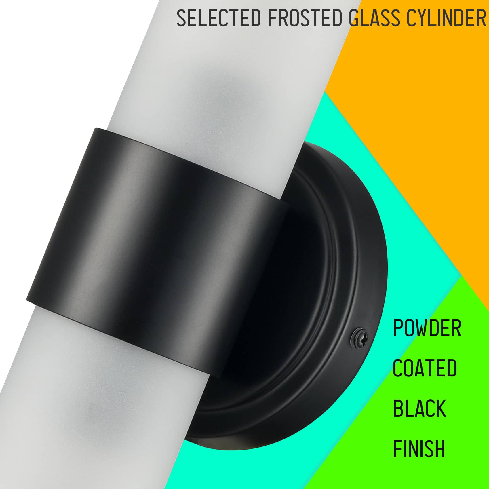 Modern Black Wall Sconce Cylinder Glass Fixture
