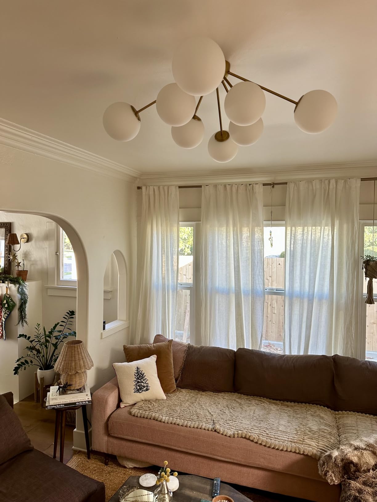Brass Sputnik Globe Chandelier - 8 Light | Claxy Lighting