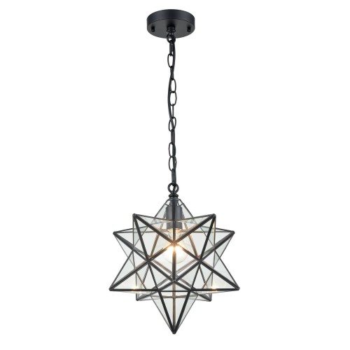 Moravian Star Pendant Lights Clear Glass Shade , 14-Inch