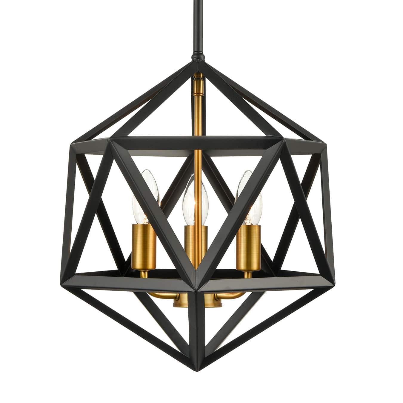 Industrial Gold and Black Pendant Lights 3 Light Hanging Lamp