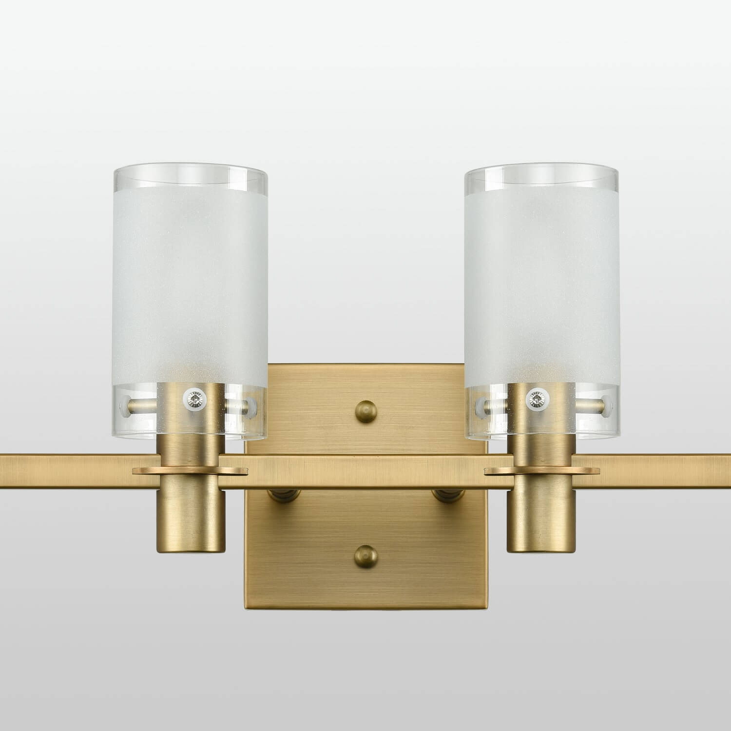 Modern Brass Bathroom Vanity Lighting with Frosted Glass - 4 Light