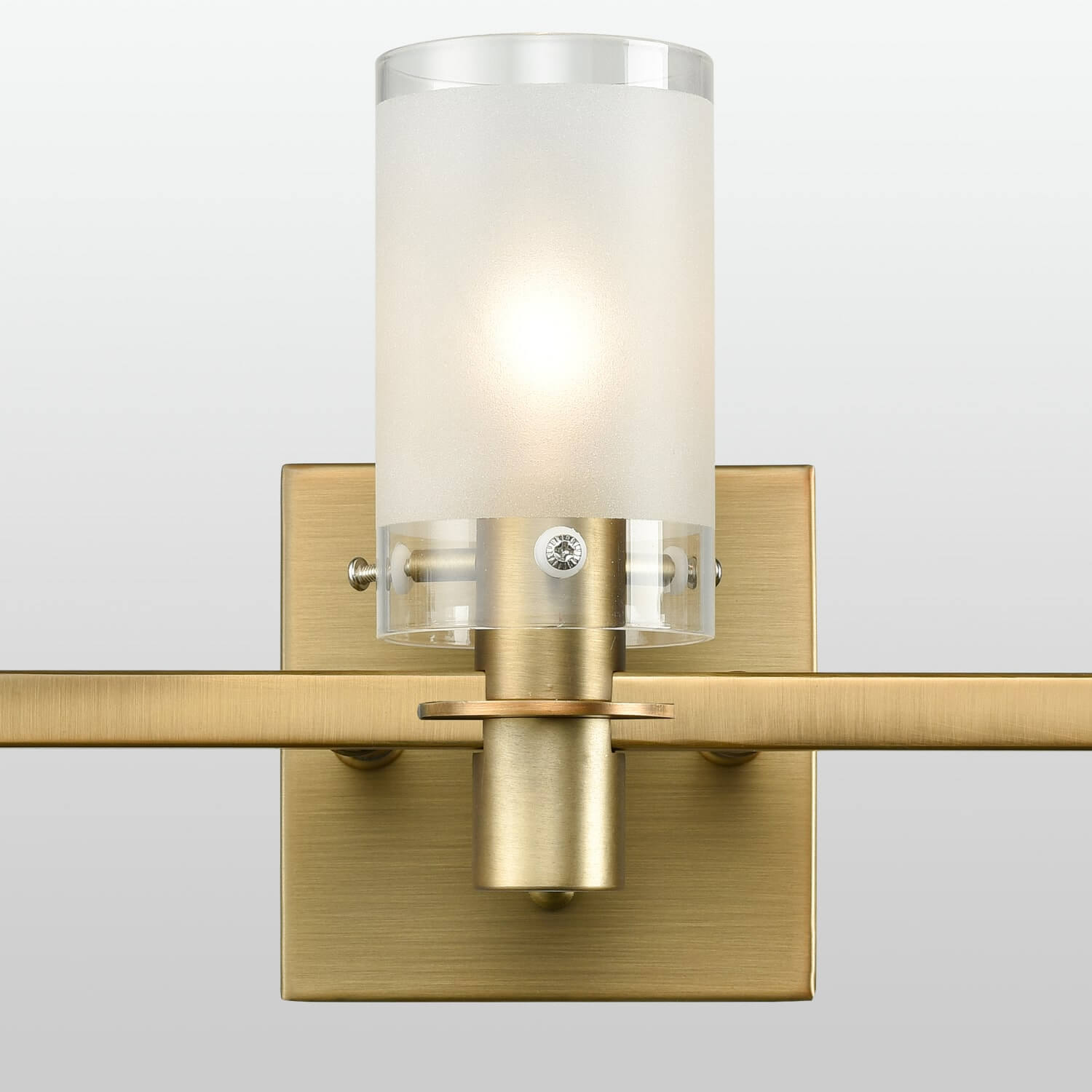 Modern Brass Bathroom Vanity Lighting with Frosted Glass - 3 Light