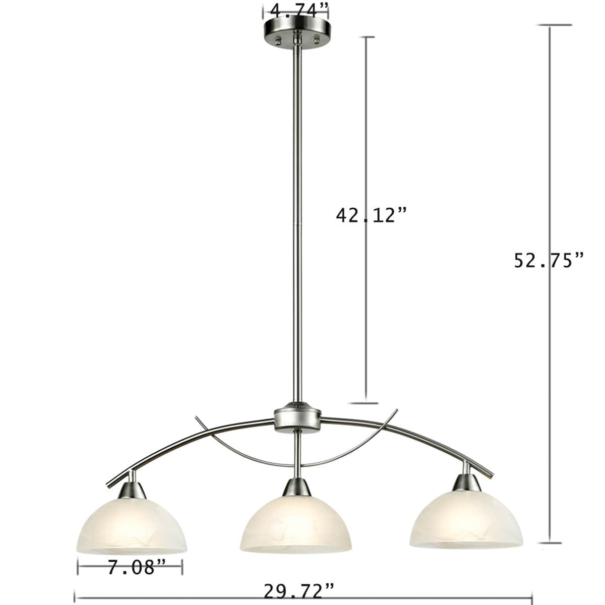 Brushed Nickel Kitchen Pendant Lighting - 3 Lights | Claxy